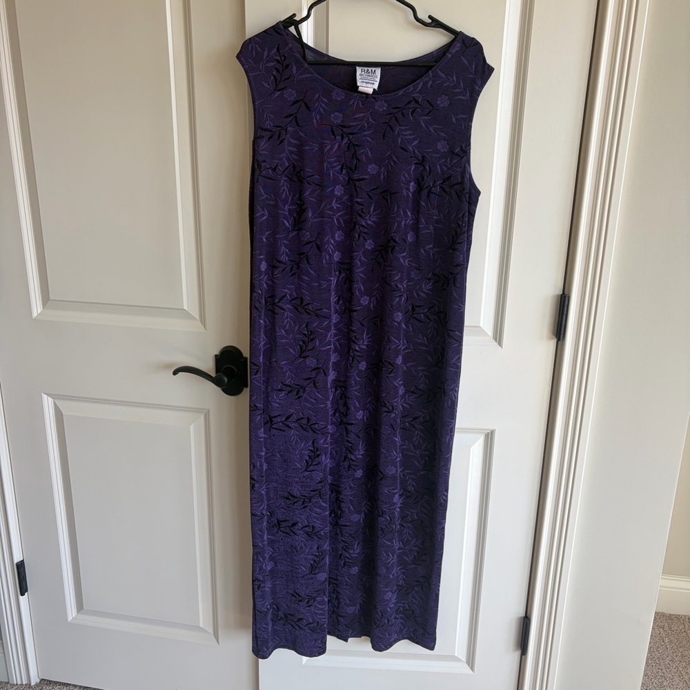 R&M Richards Deep Purple Sleeveless Maxi Dress Size 18w